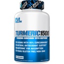 Curcumina Turmeric de relief cu bioperina - EVL 1500mg 95% Curcuminoid Curcumina Turmeric cu Pepper negru pentru imunitatea digestiva a pielii Ficat si suport comun - Supliment non OMG Vegan