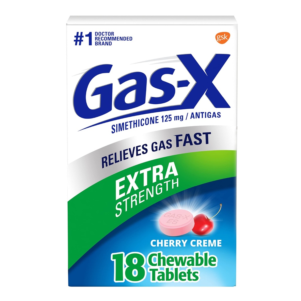 Dulcolax Overnight Relief Laxative Tablete, Bisacodyl 5 mg, 50 Conte & Gas-X Extra Putere Relief de gaz, Simeticone 125 mg, Cherry Flavor - 18 Conte Bundle