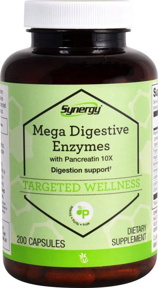 Vitacost Synergy Mega Enzime digestive cu Pancreatin 10X -- 200 Capsule