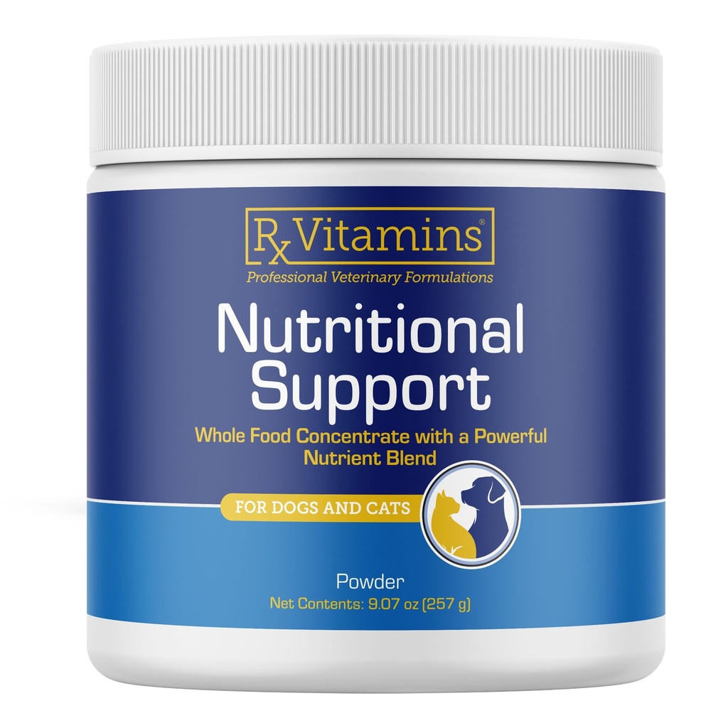 Rx Vitamine Asistență nutrițională - O combinație de vitamine esențiale, minerale, și alți compuși benefici pentru câini și pisici - 9.07oz