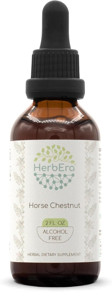 HerbEra Horse Chestnut B60 Alcohol-Free Herbal Extract Tincture, Super-Concentrated Horse Chestnut (Aesculus hippocastanum) (2 fl oz)