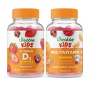Vitamina D Lifeable Copii + Multivitamine Copii, Gume Bundle - mare Tasting, Supliment de vitamine, Gluten gratuit, OMG gratuit, Gummy Chembable