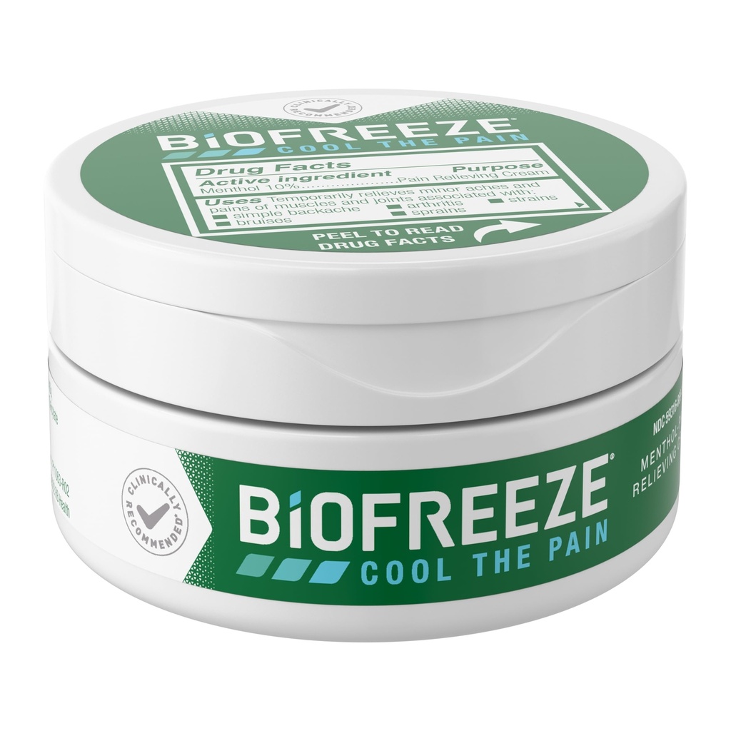 Biofreeze Pain Relief Cream pentru genunchi, gat, Hip, comun, Umăr, & simplu dureri de spate, Artrită Durere Reliever, Dureri musculare Sore, Răcire Mentol durere Crema, 3 Oz