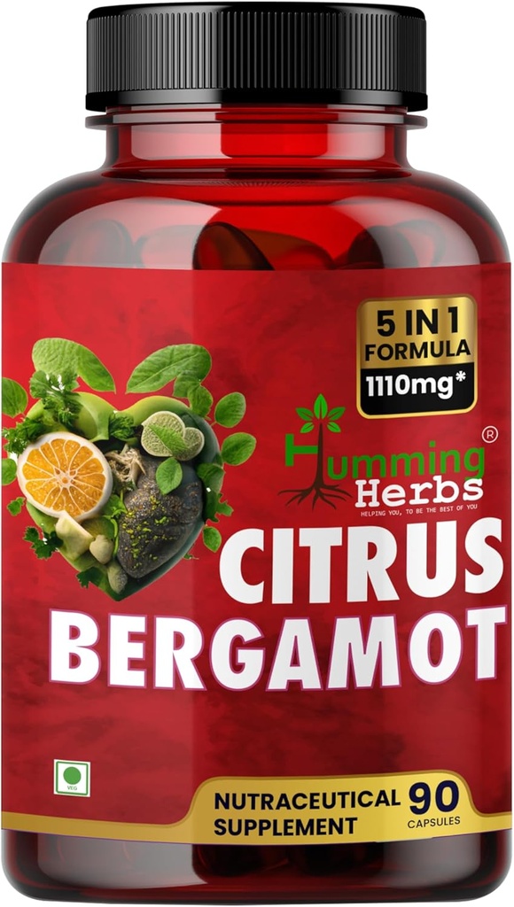 Humming Herbs Bergamot Citrus 1110mg cu Black Choke Berry, Niacin, Olive Leaf & Black Pepper Extract 90 Capsule