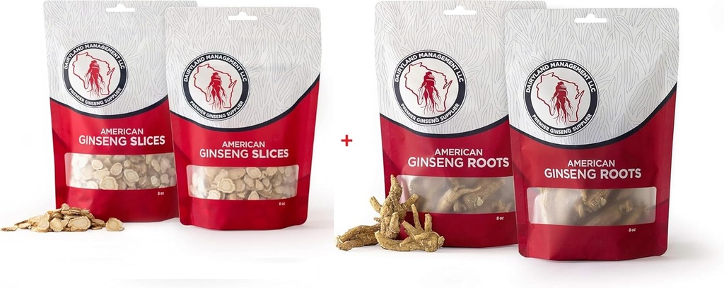 Dairyland American Ginseng Slices and Roots - 16 oz Pack Fiecare dintre Wisconsin Ginseng 