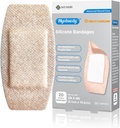 Silicon Bandaje adezive Marimi mari pentru piele fragilă sensibil 2"x4" 20 Conte flexibil Latex tesatura gratuit hipoalergic respirabil XL Bandaje pentru alergii adezive răni