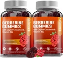 Berberine Supliment cu Ceylon Scorțișoară - Zahăr gratuit organic Berberine 1500mg Gume pentru bărbați și femei - Sprijin pentru imune și metabolice și energie