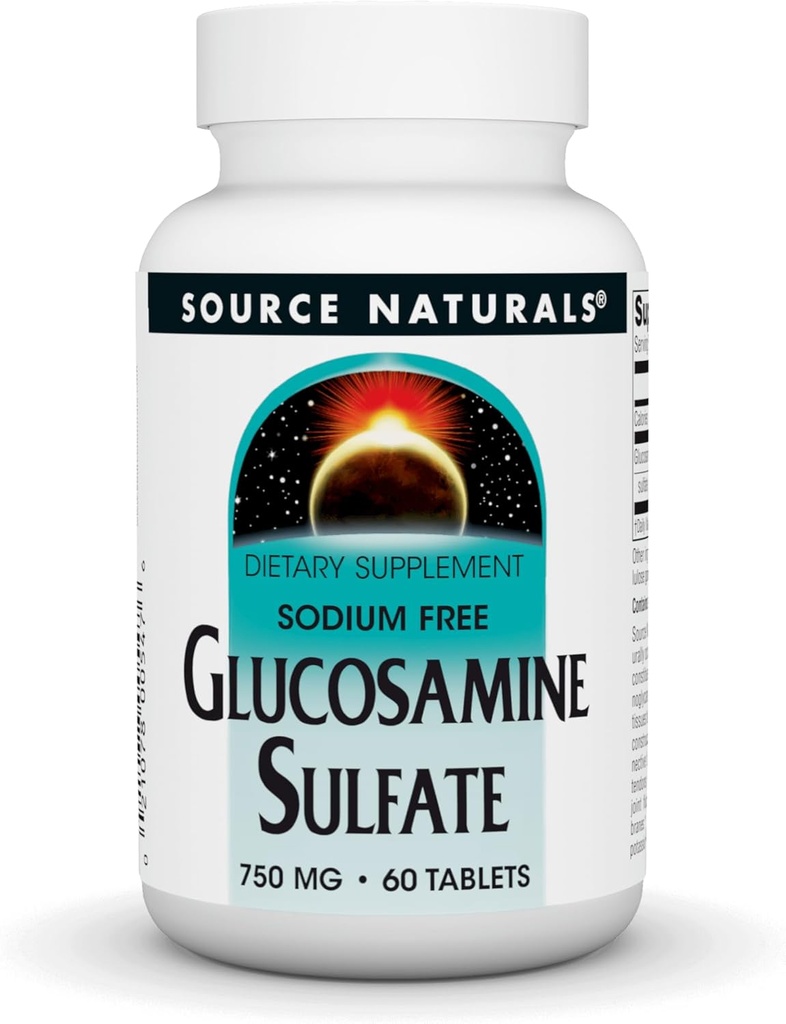Naturals sursă Glucosamină Sulfat, fără sodiu 750 mg pentru suport comun - 60 comprimate
