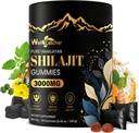Gume Shilajit pentru barbati Femei: Shilaj organic pur Himalayan cu Ashwagandha 85+ Minerale Trace & Acidul pelvian Înfăşurat individual pentru sprijinul pentru imunitatea creierului energetic Nu Sugar 40 Serviri