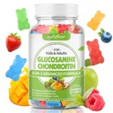 urs moale Glucosamină Chondroitin Gumies pentru adulți, Condroitin fără zahăr și Glucosamine Suplimente nutriționale pentru sprijin comun, aromă de fructe mixte, 60 Conte