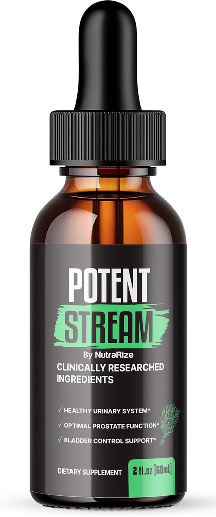 NutraRize Potent Stream Drops, Advanced Prostate Supplement - Suport Natural pentru Sănătate Prostate, Putere maximă, Recenzii (30 Servings)