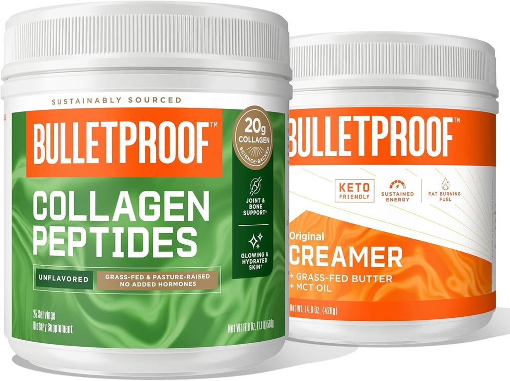 Bulletproof Unflavored Colagen Peptides Pulbere, 18g Proteina, 17,6 Oz Ulei