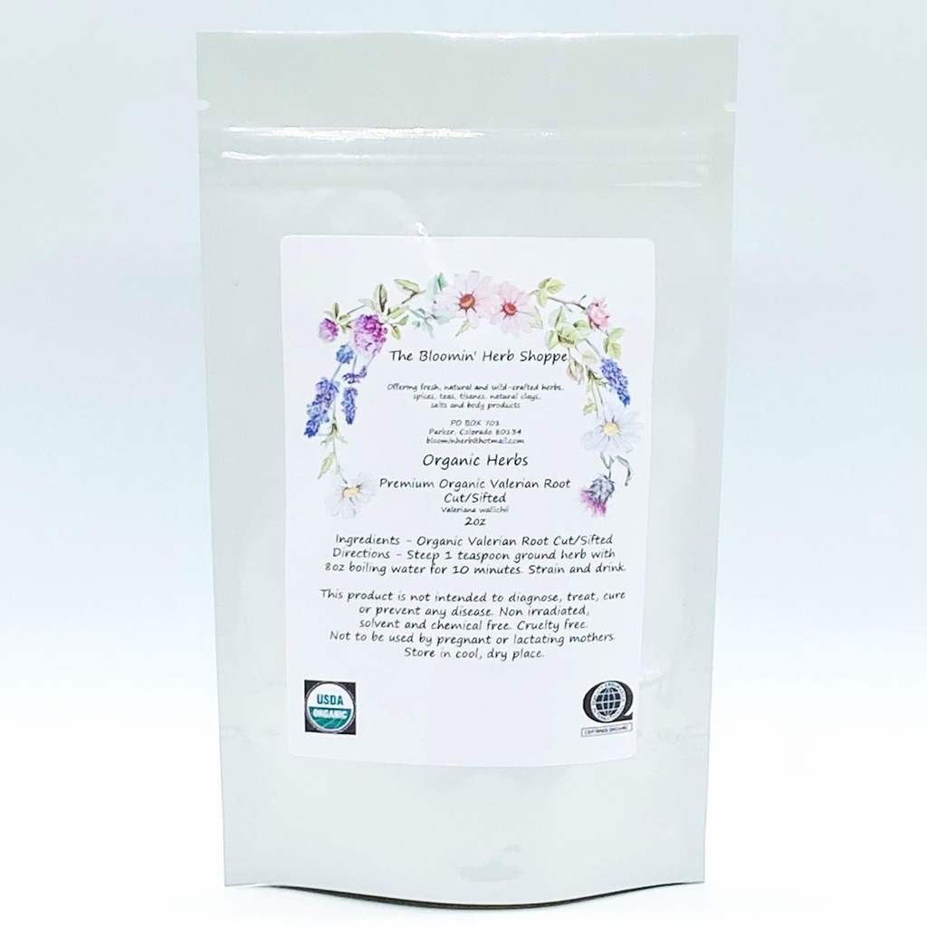 Ecologic Premium Root Cut Sifted 2oz Bloomin Herb Shoppe Valeriana wallichii Tea Tinctura proaspata