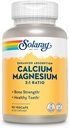 Suplimentul de magneziu de calciu SOLARAY, Suplimentele de magneziu și calciu pentru femei și bărbați, raportul 2:1, Sănătatea osoasă și puterea, Vegan, Absorbție ridicată, 60 de zile de garanție, 22 Serviri, 90 VegCaps