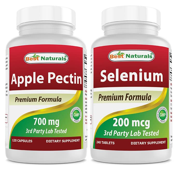 Cele mai bune naturale Apple Pectin 700 mg & Seleniu 200 mcg