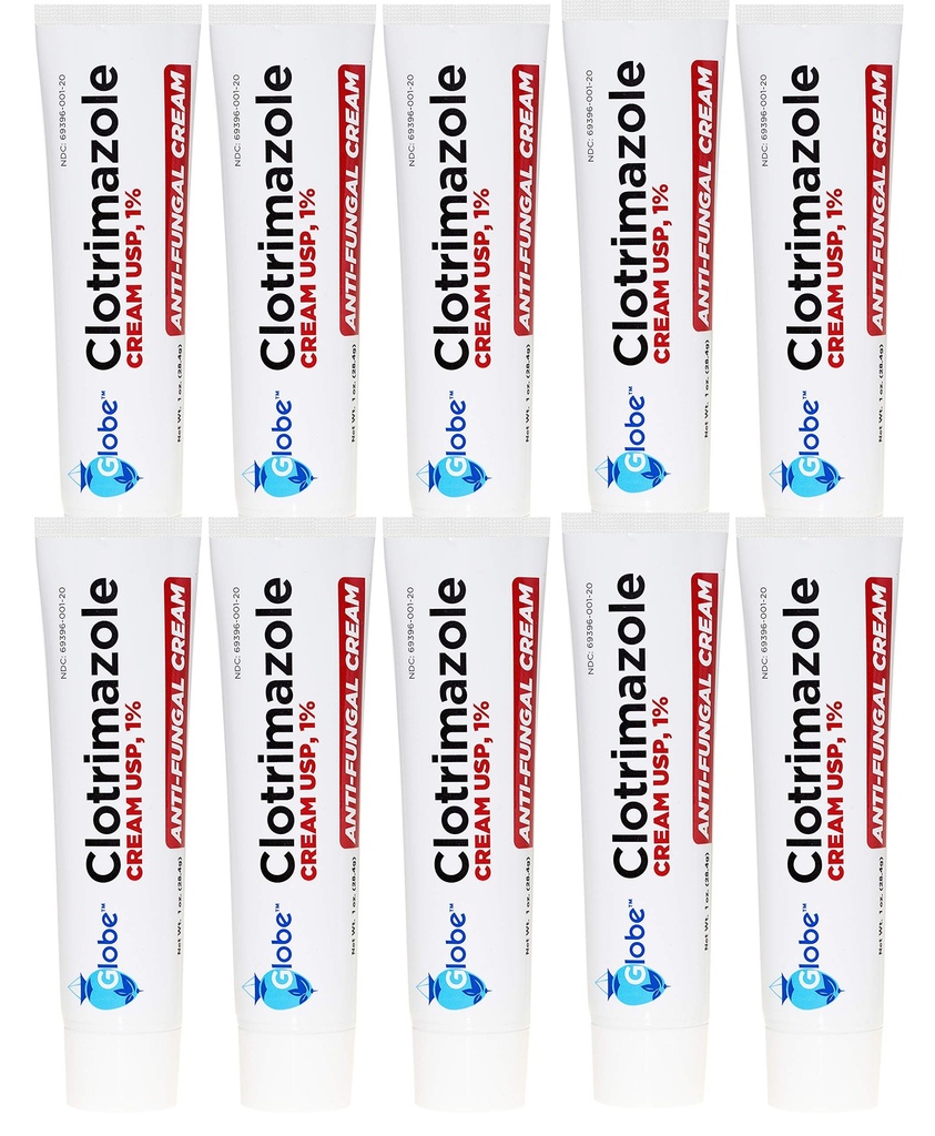 Globe Clotrimazol Cream antifungice 1% USP, 1 oz (10 ambalaj), Tratamentul antifungic, Relieves Mâncărime, Arsuri, Cracking și Scaling Associated Athletes Foot, Jock Itch, Ringworms and More