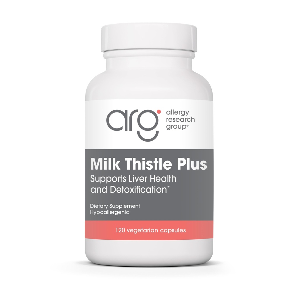 Grupul de cercetare alergii Milk Thistle Plus Supliment - Suport pentru sanatatea ficatului, Thistle lapte, Dandelion, Detox, Cleanse, Capsule vegetariene - 120 Conte