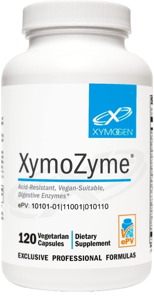 XYMOGEN XymoZyme - Enzime digestive pentru femei și bărbați cu Protează și Bromelain - Rezistant acid, Enzime digestive Vegane pentru relief de sănătate și balonare (120 capsule)