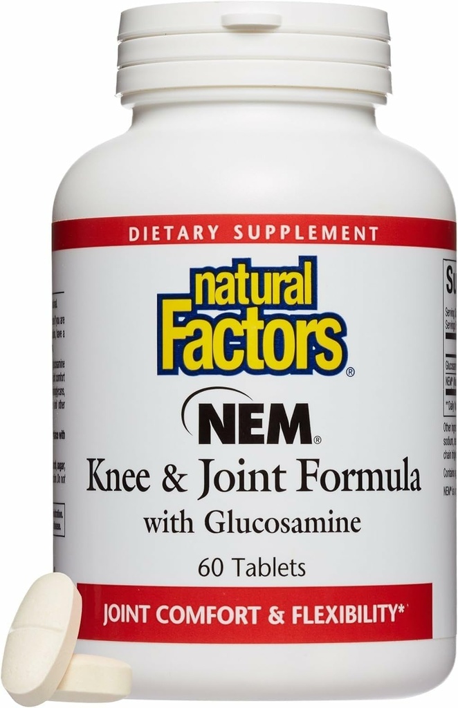 Factori naturali, NEM Knee & Formula comună, promovează flexibilitate și confort, 60 comprimate