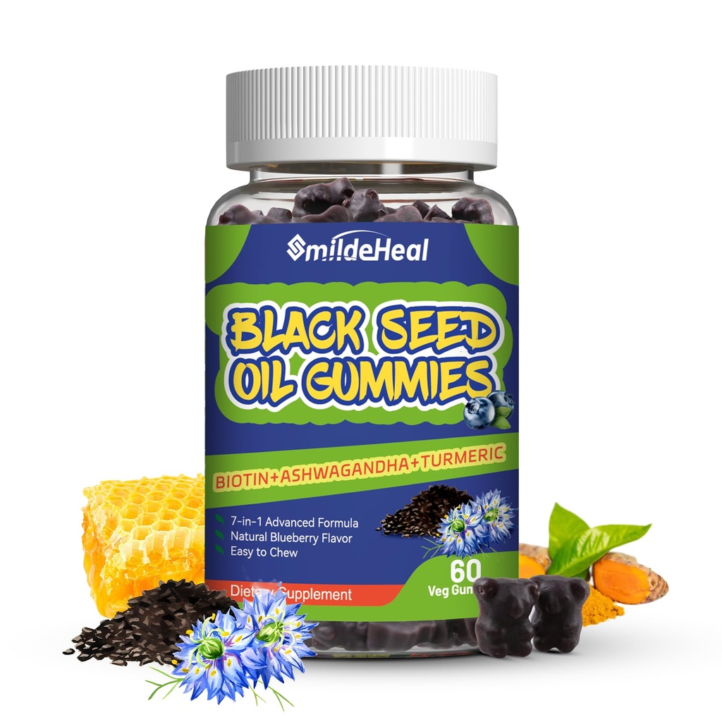 Gume de ulei de semințe negru, chimen negru organic Gume de ulei de semințe, chimen negru ulei de semințe organice 500mg, Seminte negre masticabile și gume de miere, Vegan, 60 gume