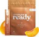 Immune Ready™ Electrolytes Powder Packets – Immunity Boost Drink Mix with Vitamin C, Zinc Picolinate, Inulin Powder & Beta Glucan – Sugar-Free Peach-Mango, 15 Servings