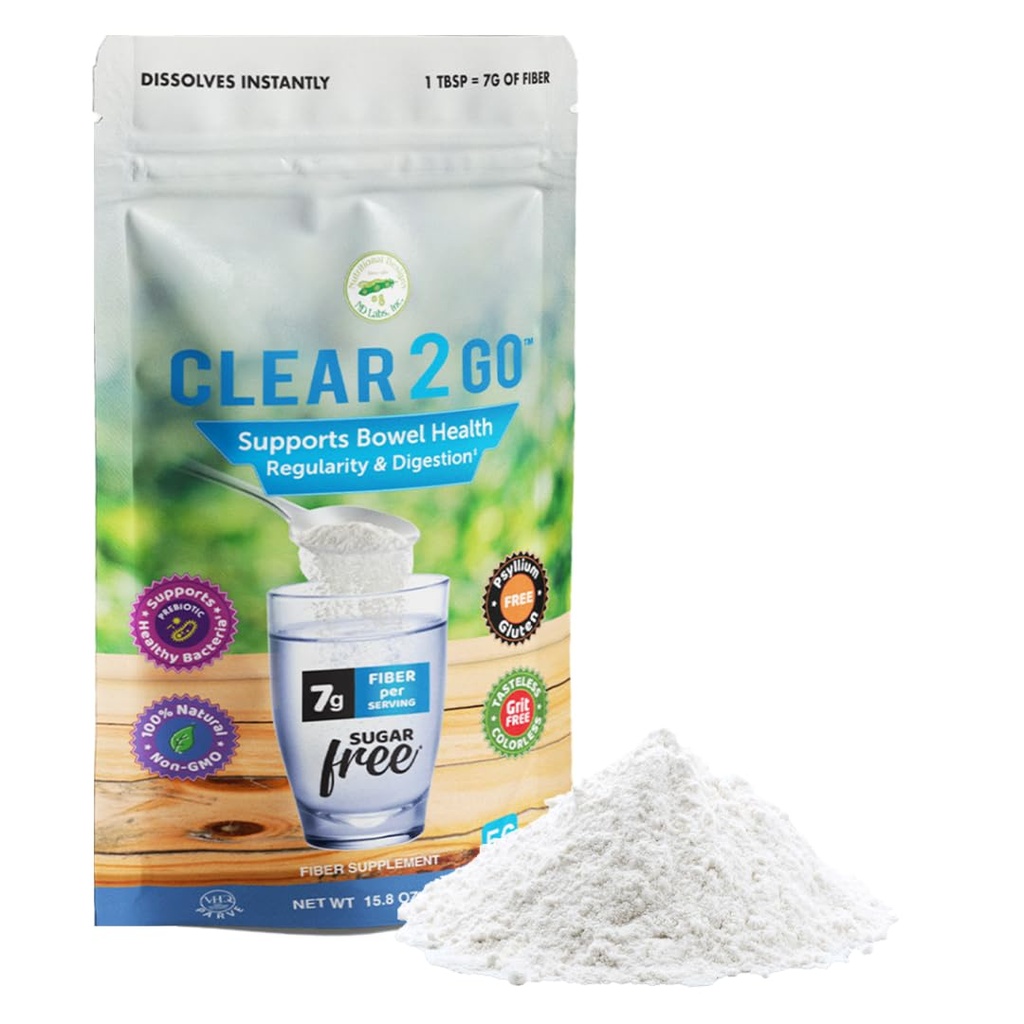 Design nutriţional Prebiotic Fibră supliment pulbere - Inulin Soluble Fiber - Toate naturale zahăr & Gluten gratuit Dietary Fibră - Daily Fiber pentru Bowel Health Clear 2 Go - 15.8 Oz