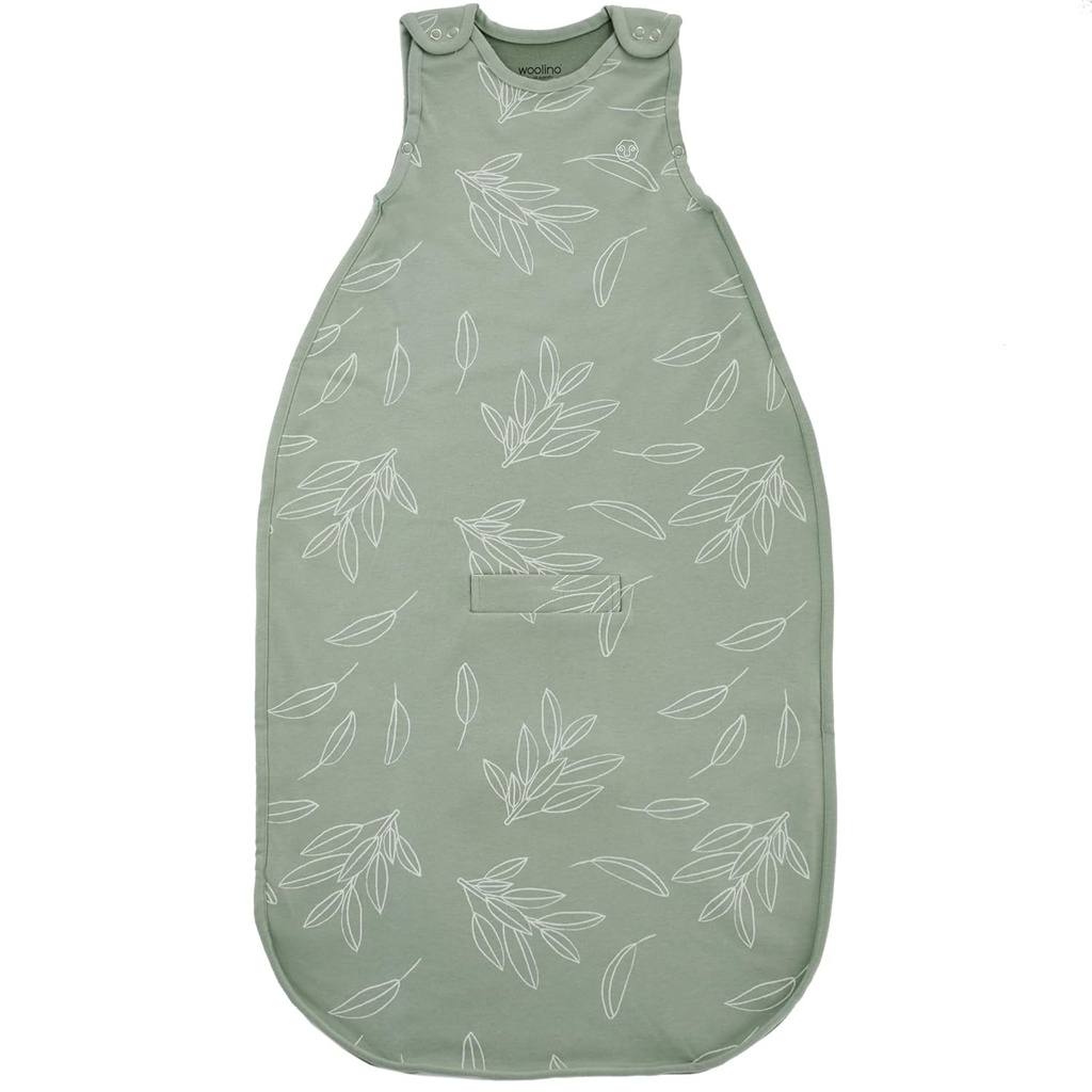 Woolino Toddler Sleeping Bag, 4 Sezonul Merino Wool and Organic Cotton Baby Sleep Bag sau Sack, 2-4 Ani, Sage