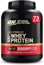 Optimum Nutriție aur standard 100% Whey Pulbere de proteine, Capsuni delicioase, 5 Lire (Packing May Vary)