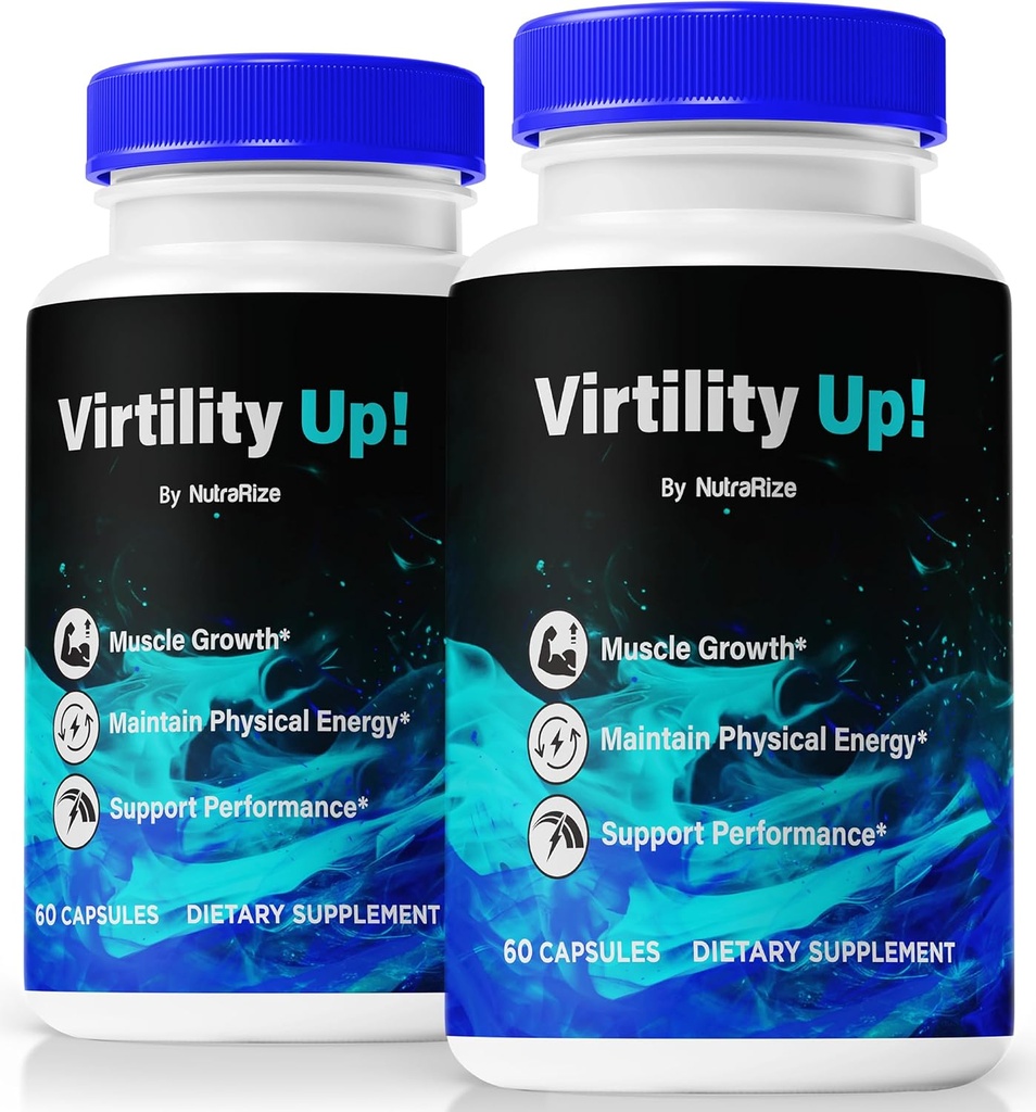 (2 ambalaj) Virtility Up pastile, Virtility Up oficial pentru bărbați, susține energie, rezistență și performanță, tot sprijinul natural pentru general bine-being, Review capsule de sex masculin, Formula premium (120 capsule)
