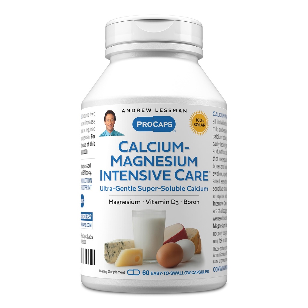 ANDREW LESSMAN Calciu Magneziu Intensivă 60 Capsule - Bone and Skeleton Health Essentials. Capsule uşor de înghiţit, Super Soluble Fine Powder. Blând chiar şi la cele mai sensibile stomacuri