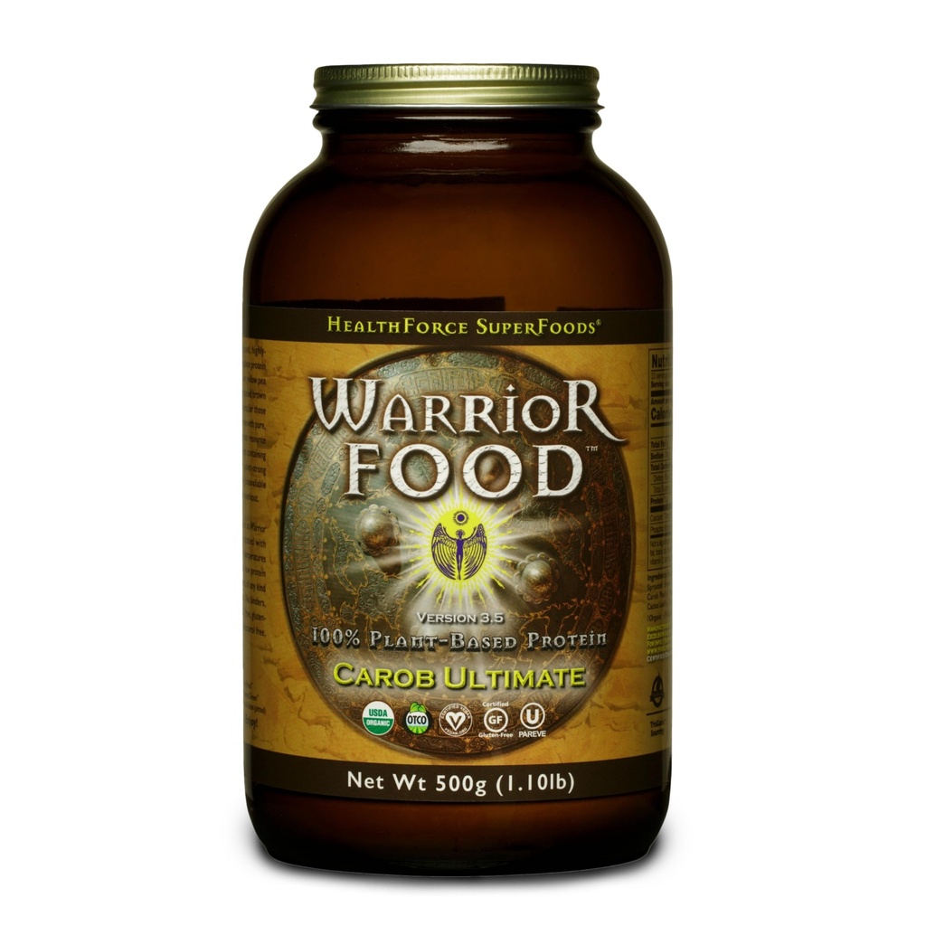 HELINGFORCE SUPERFOODS Warrior Food Protien Powder - Carob Flavor - 500 Grams