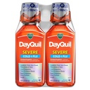 Vicks DayQuil Severe Rece & Flu Liquid Medicine, Relief pe timp de zi pentru dureri de cap, Febră, Sore Throat, Dureri și Dureri minore, Congestionare toracică, Stuffy Nas, Congestion Nasal, Sinus Pressure, & Cough, 2x12oz