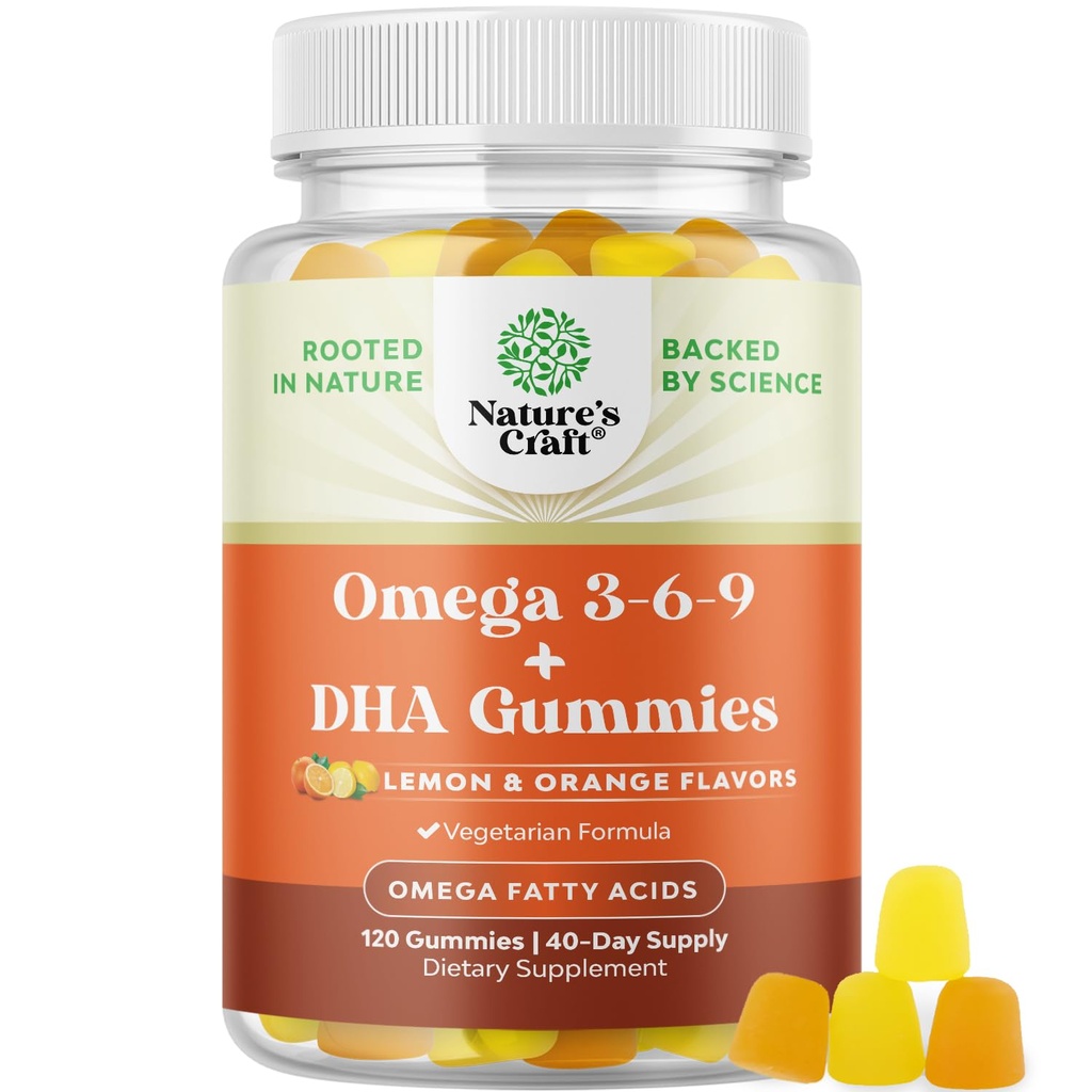 Omega vegetariana 3 Gume pentru adulti - Omega vegetariana 3 6 9 Gume DHA pentru sanatate osoasa si inima creierului si suport comun - Pestele fara burpless supliment pe baza de plante barbati
