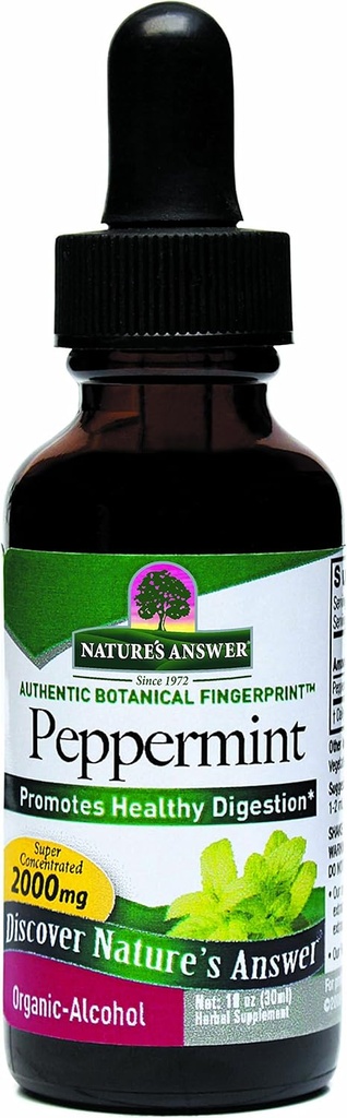 Raspunsul Naturii Peppermint Leaf cu alcool organic, 1-Fluid Ounce 