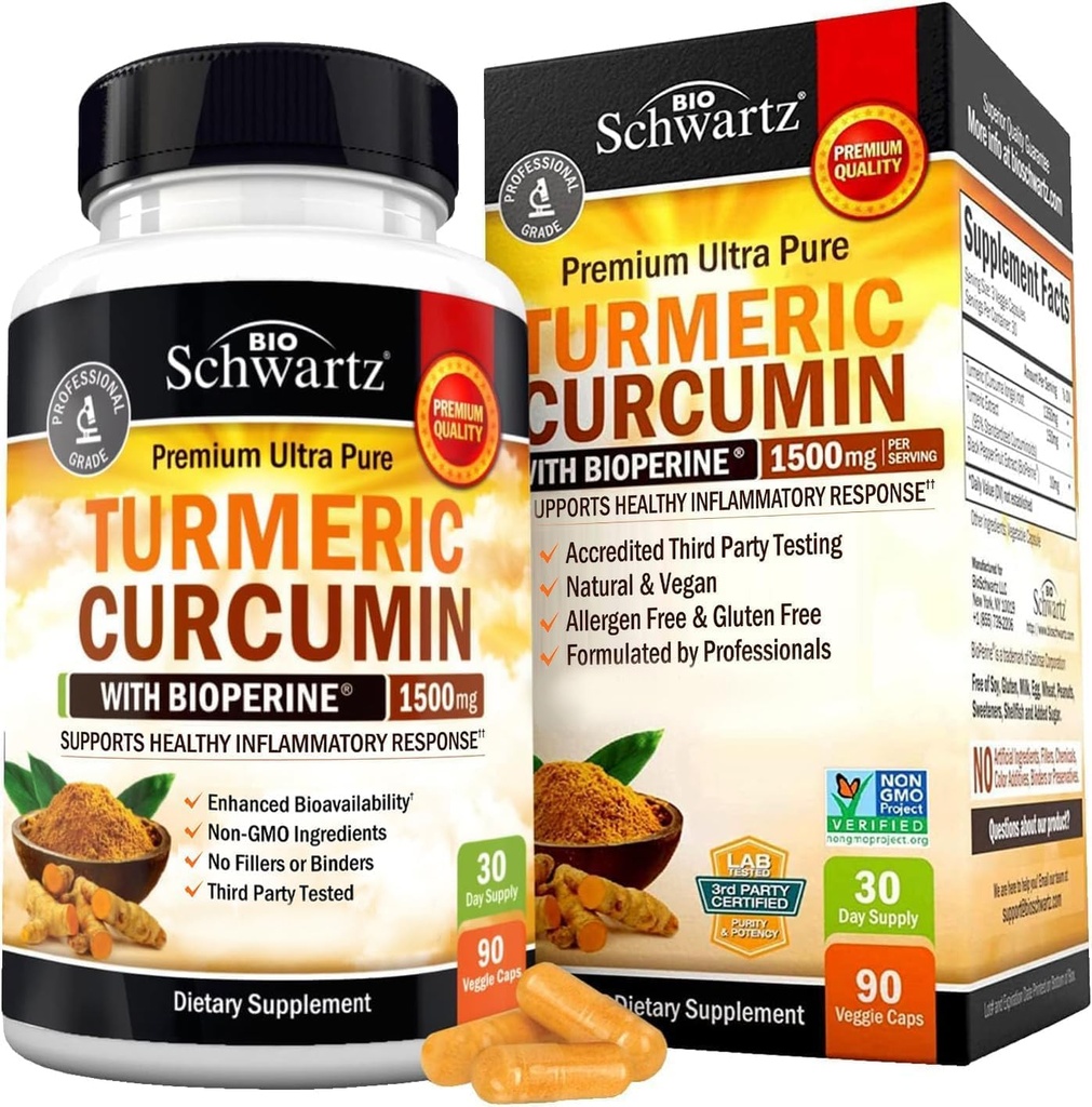 BioSchwartz Curcumin Turmeric 1500 și Sambucus Elderberry cu zinc și vitamina C