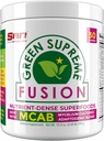SAN Nutritions Green Supreme Fusion Blend Antioxidant: Super Greens Smoothie Mix cu Spirulina, Chlorella, Ciuperci Adaptogene, 30 Serviri