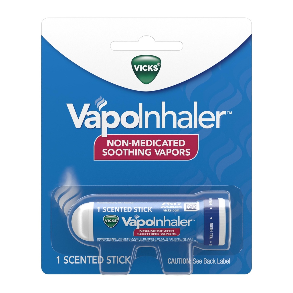 Vicks VapoInhaler, Inhalator Nasal Portabil, Vapori nemedicaţi, Soothing, Mentol Scent, 1 Conte