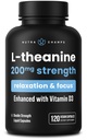 NutraChamps L-Theanine 200mg Capsule L-Theanin L-Theanin Liquid cu vitamina D3, Organic de nucă de cocos Ulei 