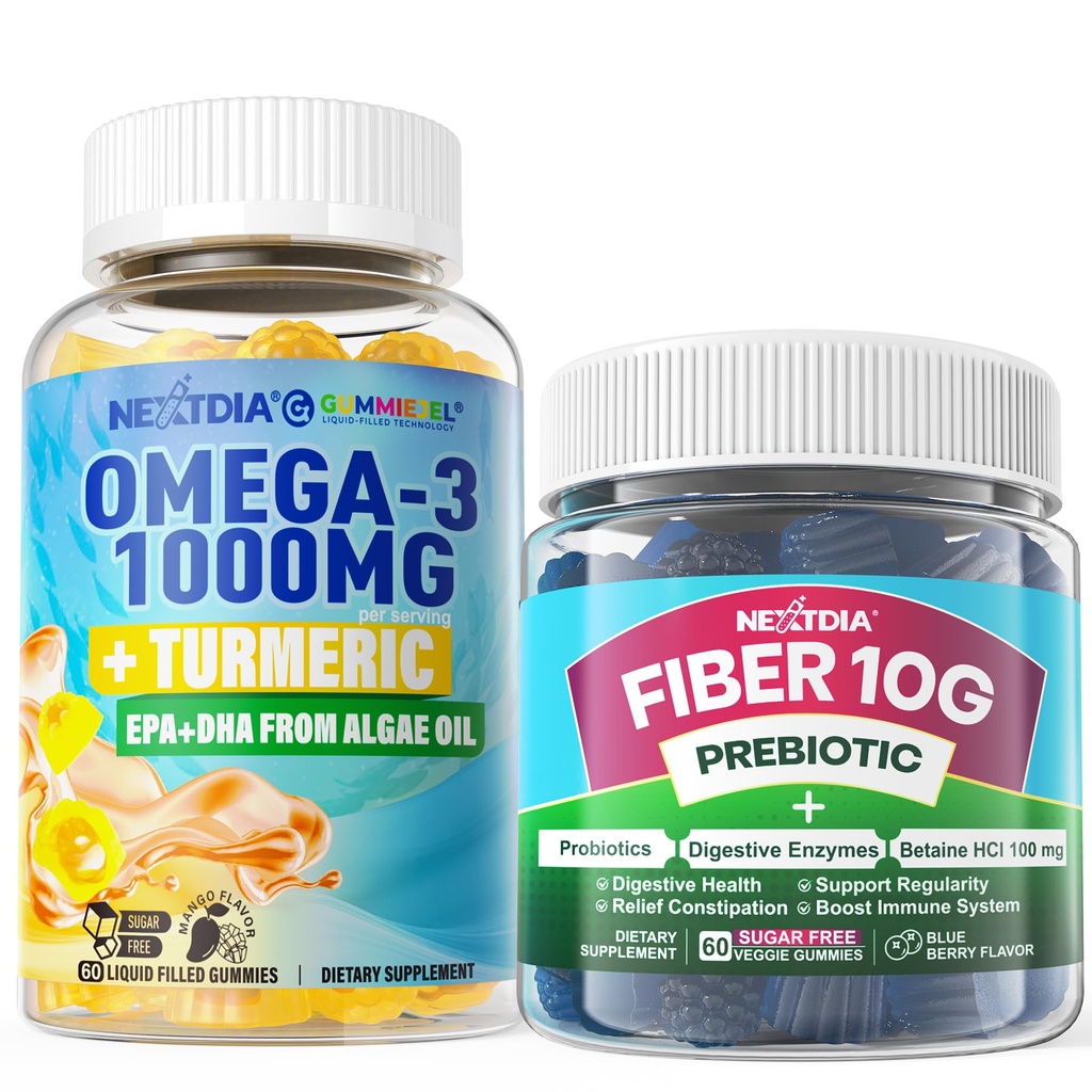 Vegan Omega-3 1000mg + Turmeric, Fibră de mestecat