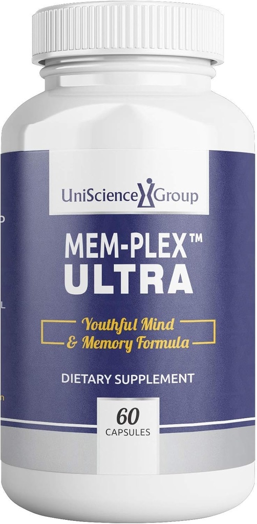Mem-Plex Ultra, Supliment de suport de memorie naturală cu fosfatidil Serine, Bacopa Monniera Extract și neurofactor Extract de fructe de cafea întreg, 60 capsule