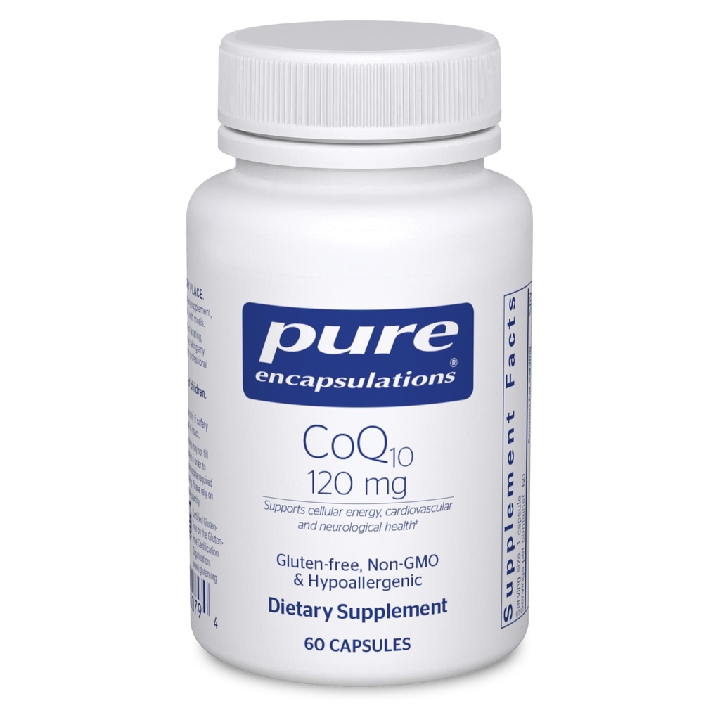 Pure Encapsulations CoQ10 120 mg - Coenzima Q10 Supliment pentru Heart Health, Energy, Antioxidanti, Brain & Memory Health - Cellular Health, Cognition & Cardiovascular Support* - 60 Capsule