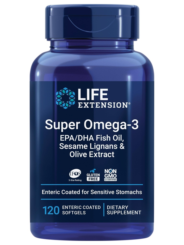 Life Extensie Super Omega-3 Ulei de pește EPA/DHA, Sesam Lignans & Olive Extract 