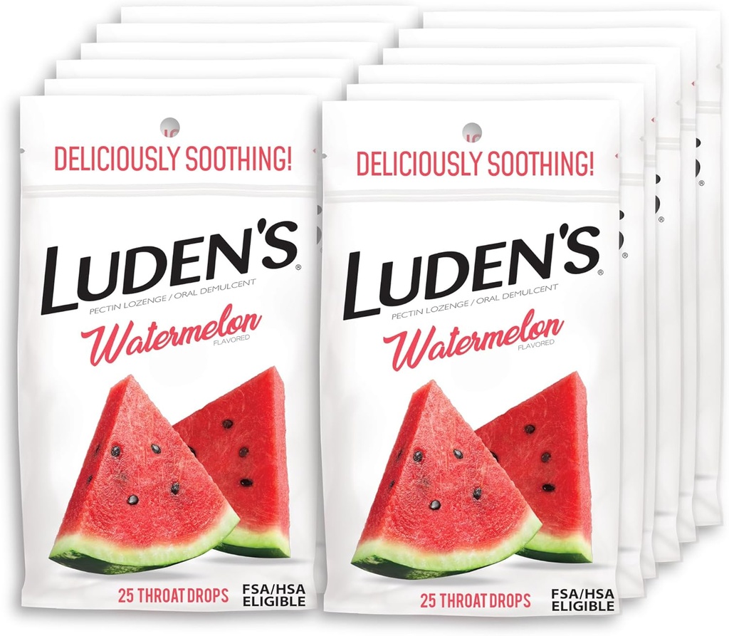 Ludens Pepene verde picături de gât, Sore relief gât, 25 Conte (Pachet de 12)