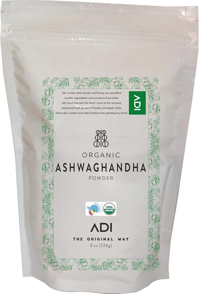 ADI USDA Certified Organic Ashwagandha Powder - 8 oz