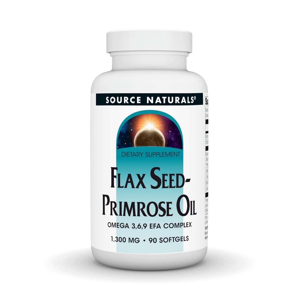 Sursa Naturals Flax Seed-Primrose Oil, Omega 3,6,9 EFA Complex, 1300mg - 90 Softgels