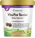 NaturVet VitaPet Senior Daily Vitamine Plus Glucosamină pentru câini, 60 ct Soft Chews, Made in the USA with Global Source Ingredients