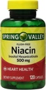Valea primăverii - Niacină fără culoare (B-3) 500 mg, 240 capsule (2 flacoane a 120)