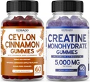 Ceylon Scorțișoară (conte 60) - Berberine & Ginseng pentru Digestion Global Wellness Support and Creatine Monohidrat (90 Gummies) Delicious Blue Raspberry Chews Flavored Supplement - Non OMG & Made in USA