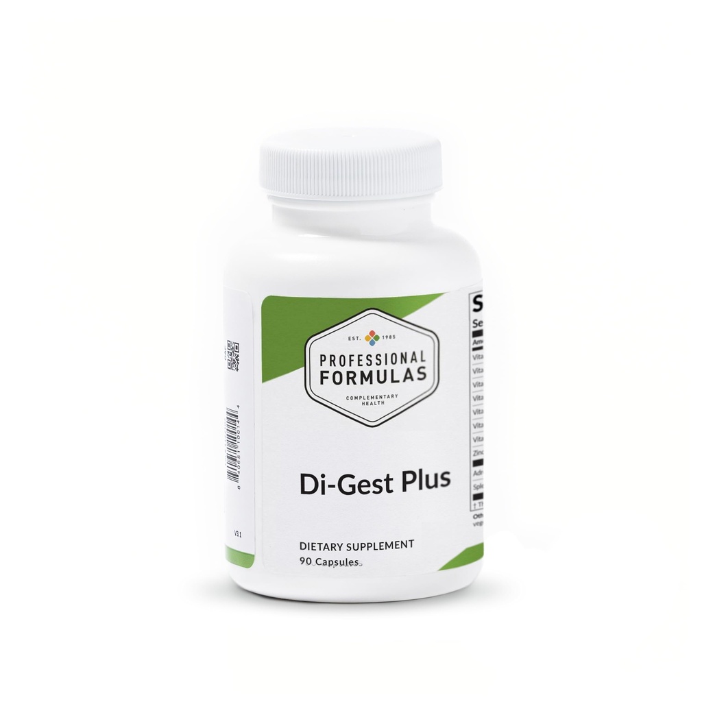 Formulari profesionale Di-Gest Plus - Betaina, L-Glutamic Acid, Pancreatin, Papain și Pepsin pentru Digestie Sanatos, Absorbție Nutrient, și Gut Lining - Hipoallergenic, Gluten gratuit, 90 capsule
