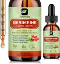 Berberine HCL Supliment cu Ceylon Scorțișoară - Liposomal Berberine Phytozom Picături lichide cu Turmeric, Ceylon Scorțișoară, Bitter Melon, Milk Thistle, AMPK Activator pentru Suport Digestion